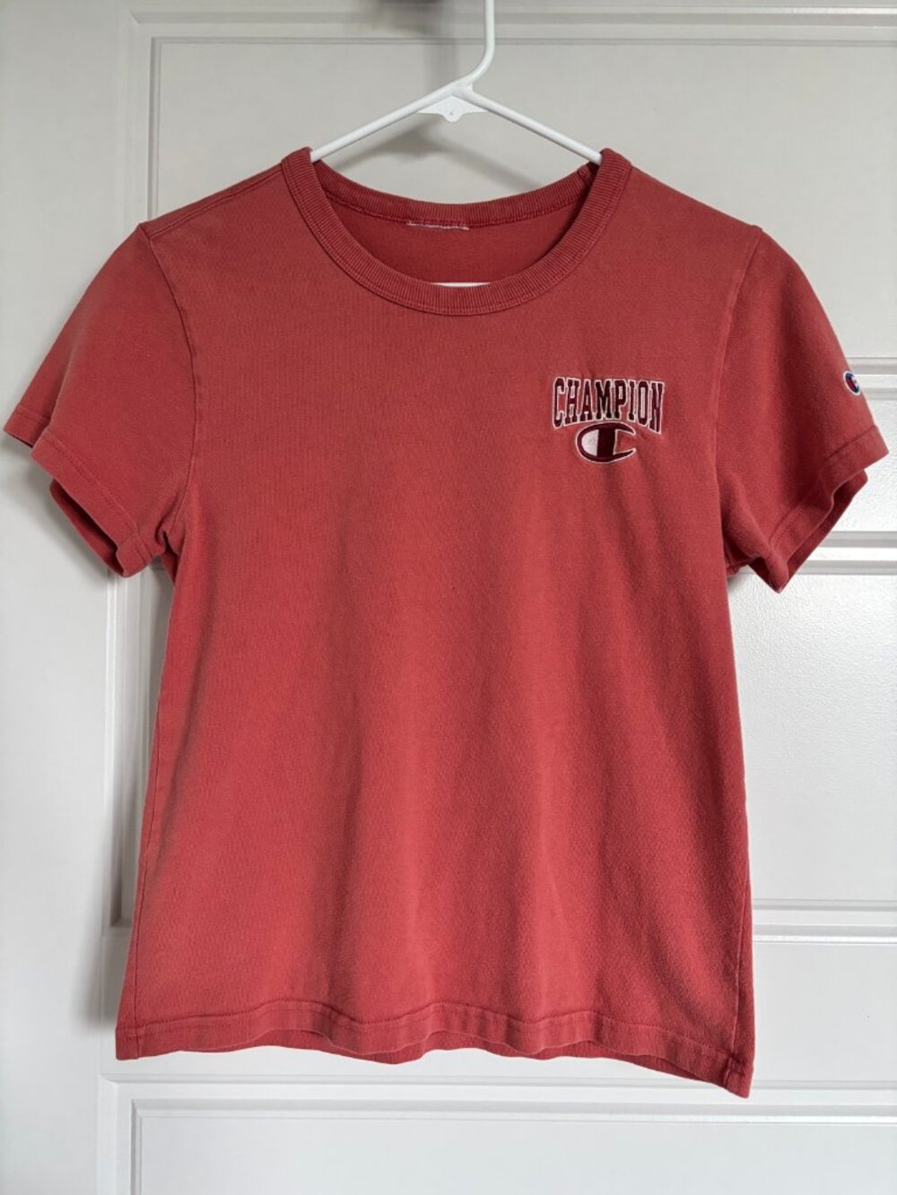 Champion Embroidered Logo T-Shirt Womens Dusty Rose